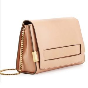 Chloe Elle Medium Crossbody Chain Clutch in Blush Nude